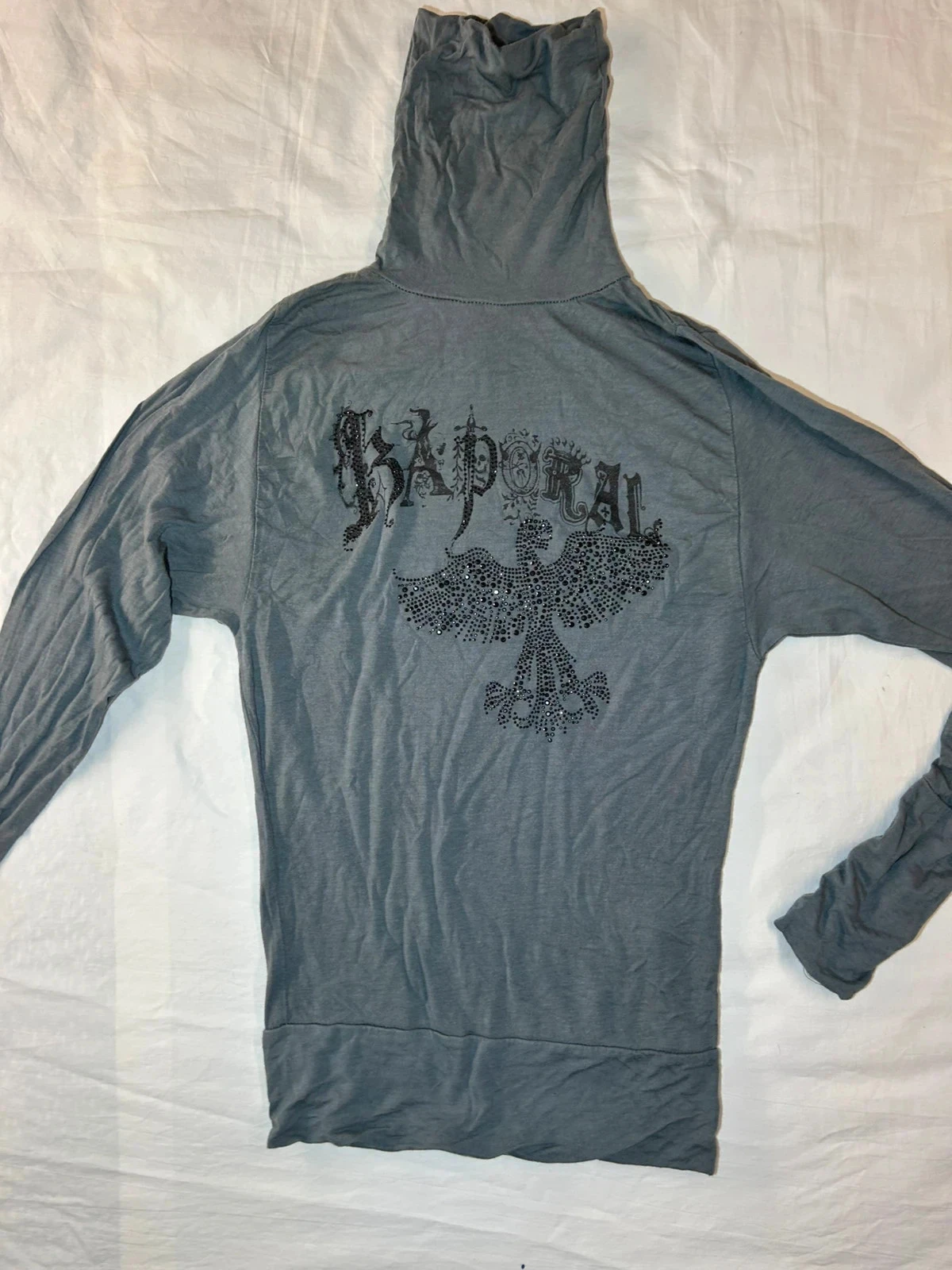 Sweat pull gris à col roulé kaporal en laine